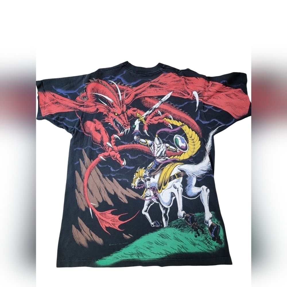 Liquid Blue Dragon Shirt Extra Large VTG 90s Single Stitch All Over Print - Picture 7 of 7